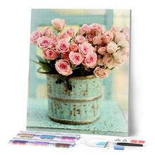 Charger l'image dans la galerie, Broderie Diamant | Broderie Diamant - Bouquet de Roses dans un Seau | Broderie Fleurs fleurs | FiguredArt