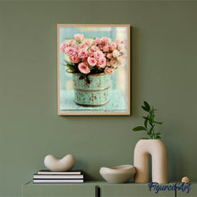 Charger l'image dans la galerie, Broderie Diamant | Broderie Diamant - Bouquet de Roses dans un Seau | Broderie Fleurs fleurs | FiguredArt