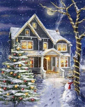 Charger l'image dans la galerie, Broderie Diamant | Broderie Diamant - Maison décorée pour Noël | Broderie Paysages Noël paysages | FiguredArt