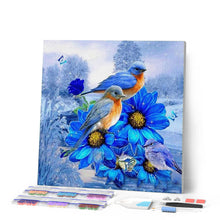 Charger l'image dans la galerie, Broderie Diamant | Broderie Diamant - Oiseaux bleus | animaux Broderie Animaux oiseaux | FiguredArt