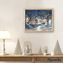 Charger l'image dans la galerie, Broderie Diamant | Broderie Diamant - Maisons sous la Nuit | Broderie Paysages paysages | FiguredArt