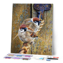Charger l'image dans la galerie, Broderie Diamant | Broderie Diamant - Moineaux sur une Corde | animaux Broderie Animaux | FiguredArt