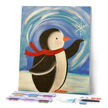 Charger l'image dans la galerie, Broderie Diamant | Broderie Diamant - Pingouin à lEcharpe rouge | animaux Broderie Animaux | FiguredArt