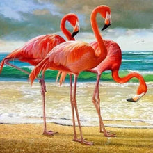 Charger l'image dans la galerie, Broderie Diamant | Broderie Diamant - Trois Flamands roses | animaux Broderie Animaux flamants roses | FiguredArt