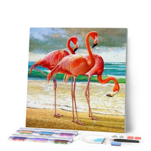 Charger l'image dans la galerie, Broderie Diamant | Broderie Diamant - Trois Flamands roses | animaux Broderie Animaux flamants roses | FiguredArt