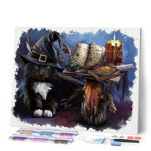 Charger l'image dans la galerie, Broderie Diamant | Broderie Diamant - Chat sorcier | animaux Broderie Animaux chats | FiguredArt