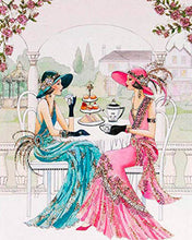 Charger l'image dans la galerie, Broderie Diamant Femmes autour du Thé femmes Broderie Romantique romantique | FiguredArt