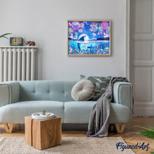 Charger l'image dans la galerie, Broderie Diamant | Broderie Diamant - Dauphins et Feu dArtifice | animaux Broderie Animaux Broderie Paysages dauphins paysages | FiguredArt