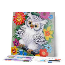Charger l'image dans la galerie, Broderie Diamant | Broderie Diamant - Chouette et Fleurs | animaux Broderie Animaux chouettes et hiboux fleurs | FiguredArt
