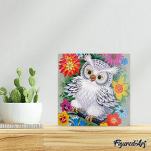 Charger l'image dans la galerie, Broderie Diamant | Broderie Diamant - Chouette et Fleurs | animaux Broderie Animaux chouettes et hiboux fleurs | FiguredArt