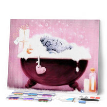 Charger l'image dans la galerie, Broderie Diamant | Broderie Diamant - Nounours dans son bain | Broderie Romantique romantique | FiguredArt