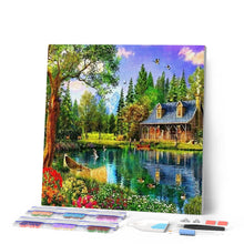 Charger l'image dans la galerie, Broderie Diamant | Broderie Diamant - La Maison du Lac | Broderie Paysages paysages | FiguredArt
