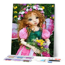 Charger l'image dans la galerie, Broderie Diamant | Broderie Diamant - Ange à la Couronne fleurie | Broderie Fleurs fleurs | FiguredArt