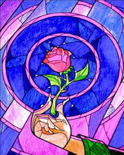 Charger l'image dans la galerie, Broderie Diamant | Broderie Diamant - Rose Vitrail | Broderie Fleurs fleurs | FiguredArt