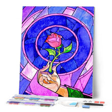 Charger l'image dans la galerie, Broderie Diamant | Broderie Diamant - Rose Vitrail | Broderie Fleurs fleurs | FiguredArt