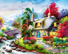 Charger l'image dans la galerie, Broderie Diamant | Broderie Diamant - Chaumière près du Pont | Broderie Paysages paysages | FiguredArt