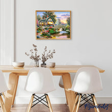 Charger l'image dans la galerie, Broderie Diamant | Broderie Diamant - Chaumière fleurie | Broderie Paysages paysages | FiguredArt