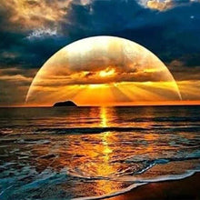 Charger l'image dans la galerie, Broderie Diamant | Broderie Diamant - Coucher de Soleil sur la Mer | Broderie Paysages paysages | FiguredArt