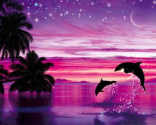 Charger l'image dans la galerie, Broderie Diamant | Broderie Diamant - Dauphins samusant | animaux Broderie Animaux Broderie Paysages dauphins paysages | FiguredArt