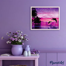 Charger l'image dans la galerie, Broderie Diamant | Broderie Diamant - Dauphins samusant | animaux Broderie Animaux Broderie Paysages dauphins paysages | FiguredArt