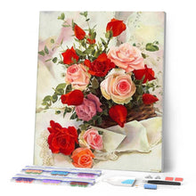 Charger l'image dans la galerie, Broderie Diamant | Broderie Diamant - Composition de Roses | Broderie Fleurs fleurs | FiguredArt