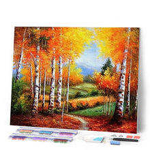 Charger l'image dans la galerie, Broderie Diamant | Broderie Diamant - Bouleaux en Automne | Broderie Paysages paysages | FiguredArt