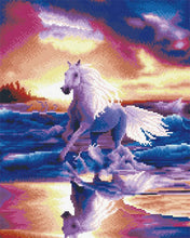 Charger l'image dans la galerie, Broderie Diamant - Cheval galopant en bord de mer