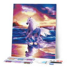 Charger l'image dans la galerie, Broderie Diamant - Cheval galopant en bord de mer