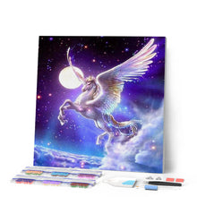 Charger l'image dans la galerie, Broderie Diamant | Broderie Diamant - Licorne et Lune | animaux Broderie Animaux Broderie Paysages licornes paysages | FiguredArt