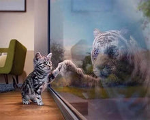 Charger l'image dans la galerie, Broderie Diamant | Broderie Diamant - Chaton reflet Tigre | animaux Broderie Animaux chats tigres | FiguredArt