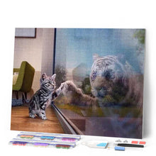 Charger l'image dans la galerie, Broderie Diamant | Broderie Diamant - Chaton reflet Tigre | animaux Broderie Animaux chats tigres | FiguredArt