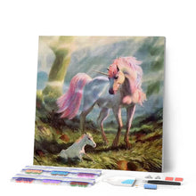 Charger l'image dans la galerie, Broderie Diamant | Broderie Diamant - Licorne et son Petit | animaux Broderie Animaux licornes | FiguredArt