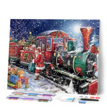 Charger l'image dans la galerie, Broderie Diamant | Broderie Diamant - Le Train du Père Noël | Broderie Religion Noël | FiguredArt