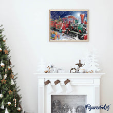 Charger l'image dans la galerie, Broderie Diamant | Broderie Diamant - Le Train du Père Noël | Broderie Religion Noël | FiguredArt