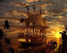 Charger l'image dans la galerie, Broderie Diamant | Broderie Diamant - Bateau Pirate | bateaux Broderie Bateaux | FiguredArt
