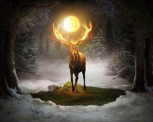 Charger l'image dans la galerie, Broderie Diamant | Broderie Diamant - Cerf et Pleine Lune | animaux Broderie Animaux | FiguredArt