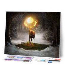 Charger l'image dans la galerie, Broderie Diamant | Broderie Diamant - Cerf et Pleine Lune | animaux Broderie Animaux | FiguredArt