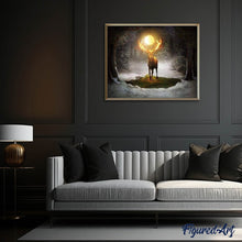 Charger l'image dans la galerie, Broderie Diamant | Broderie Diamant - Cerf et Pleine Lune | animaux Broderie Animaux | FiguredArt