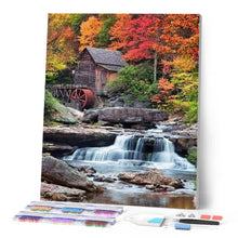 Charger l'image dans la galerie, Broderie Diamant | Broderie Diamant - Relais de Montagne et Cascade | Broderie Paysages montagnes paysages | FiguredArt