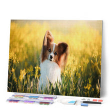 Charger l'image dans la galerie, Broderie Diamant Petit Chien dans un champ animaux chiens | FiguredArt