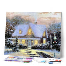 Charger l'image dans la galerie, Broderie Diamant | Broderie Diamant - Chalet Hivernal sous la neige | Broderie Paysages hiver paysages | FiguredArt