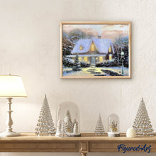 Charger l'image dans la galerie, Broderie Diamant | Broderie Diamant - Chalet Hivernal sous la neige | Broderie Paysages hiver paysages | FiguredArt