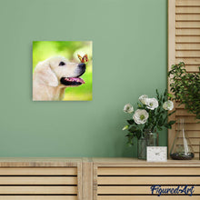Charger l'image dans la galerie, Broderie Diamant | Broderie Diamant - Labrador et Papillon | animaux Broderie Animaux papillons | FiguredArt