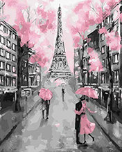 Charger l'image dans la galerie, Broderie Diamant Tour Eiffel et Vie en Rose ville Broderie Romantique romantique | FiguredArt