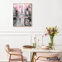 Charger l'image dans la galerie, Broderie Diamant Tour Eiffel et Vie en Rose ville Broderie Romantique romantique | FiguredArt