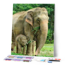 Charger l'image dans la galerie, Broderie Diamant | Broderie Diamant - Eléphant et son nouveau-né | animaux Broderie Animaux éléphants | FiguredArt