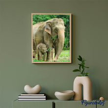 Charger l'image dans la galerie, Broderie Diamant | Broderie Diamant - Eléphant et son nouveau-né | animaux Broderie Animaux éléphants | FiguredArt