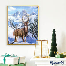 Charger l'image dans la galerie, Broderie Diamant - Grand Cerf en Montagne