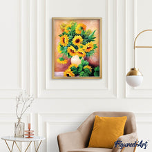 Charger l'image dans la galerie, Broderie Diamant | Broderie Diamant - Vase de Tournesols | Broderie Fleurs fleurs | FiguredArt