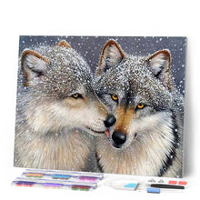 Charger l'image dans la galerie, Broderie Diamant | Broderie Diamant - Couple de Loups | animaux Broderie Animaux lapins loups | FiguredArt